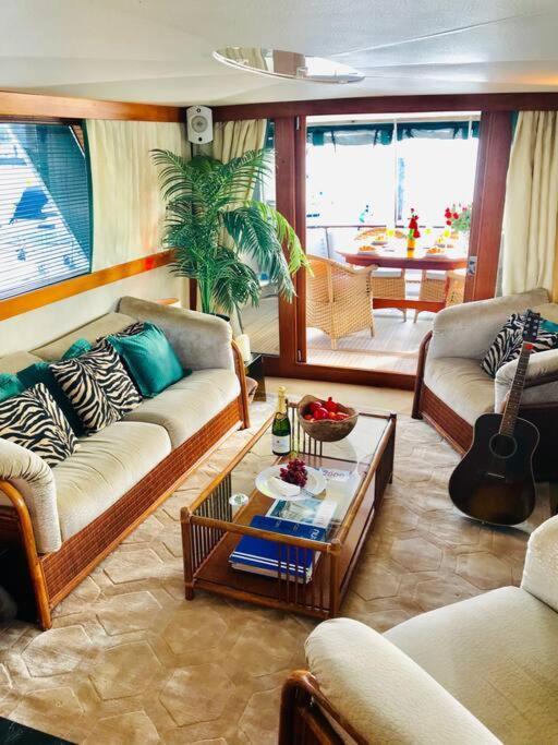 Botel Super Yacht Temptation With A Hot Tub Jacuzzi On The South Coast Uk